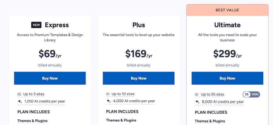 kadence wp pricing plans